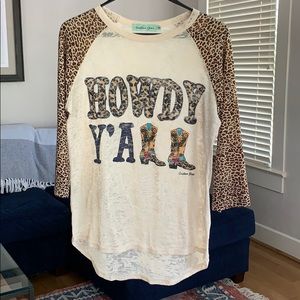 3/4 Leopard Sleeve Top
